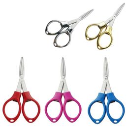 Folding Stainless Steel Scissors Fishing Scissor Keychain Camping Mini Cutter School Stationery SN5549