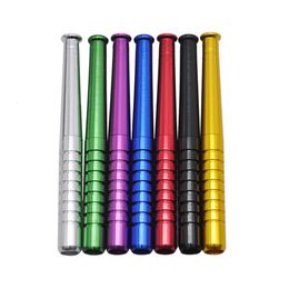 Wholesale 78 MM Long Baseball Bat Shape Straight Type Metal Tobacco Pipes Smoking One Hitter Metal Smoking Pipe