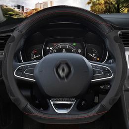 Steering Wheel Covers For Scenic 1 2 3 4 Grand Megane Car Cover 37-38CM Non-slip Microfiber Leather Auto Accessories