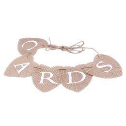 Burlap Banner Vintage Rustic wedding Decoration Theme sign CARDS shabby chic country style hessian Party bunting banner ZZD8469