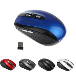 2.4GHz USB Optical Wireless Mouse Mice Ergonomic Receiver Smart Sleep Energy-Saving for Computer Mini Portable Tablet PC Laptop Desktop With White Box Package