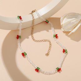 Chokers Boho Beads Pearl Choker Necklaces For Women Charm Fruit Aesthetic Collar 2021 Trendy Chains Jewellery Gift