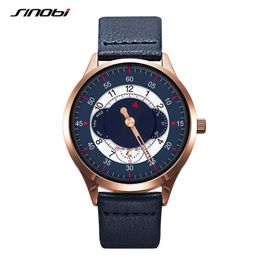 Sinobi High Quality Luxury Men's Creative Watch Military Leather Quartz Wristwatch Men's Watch Sports Watch Gifts Clock Reloj Q0524