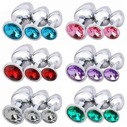 NXY Sex Anal toys 3 Pcs Luxury Jewellery Design Fetish Stainless Steel Butt Plug Fantasy Restraints SM Stimulation Toys For Unisex 1201