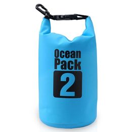 2021 Portable Outdoor Bags Travel Rafting Drifting Dry Bag Storage Blue/White/Orange/Green Camping Equipment AthleticBags Wholesale