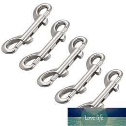 LIOOBO 5pcs Zinc Alloy Double End Bolt Snap Hook Practical Double Ended Snaps Diving Clips Key Ring Silver