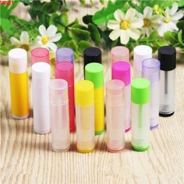 Freee Shipping 50pcs/lot 15pcs Design Candy Colours Lip Tubes Containers Transparent Empty Plastic Balm Lipstick Casegood qty