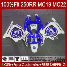 Injection Body For HONDA CBR250RR MC19 1988-1989 CBR 250 RR CC 250R 250RR 88 89 112HC.253 CBR250 RR CC 1988 1989 Bodywork CBR 250CC 88-89 OEM Fairings Kit LUCKY blue