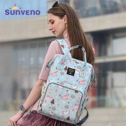 Sunveno Mommy Diaper Bag Large Capacity Baby Nappy Designer Nursing Fashion Travel Backpack Care for Mother Kid 211025