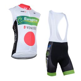 EUROPCRA Team Summer Breathable Mens cycling Sleevless Jersey Vest Bib Shorts Set Road Racing Outfits Bicycle Uniform Outdoor Sports Wear Ropa Ciclismo S21032912