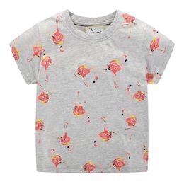 Jumping Metres Summer Girls T shirts Unicorn Applique Cute Children's Clothing Cotton Kids Tees Tops 210529