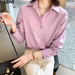 Women Solid Blouse Shirts Spring Female Cusal Long Sleeve Bottoming Shirt Ladies Single-breasted Plus Size 4XL Blusas 210514