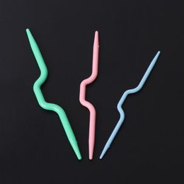 crafts wholesaler UK - 3pcs Plastic Twist Curved Needles Scarf Sweater Knitting DIY Weaving Tool Craft M89A Sewing Notions & Tools