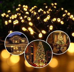 Party Supplies Solar Garden Lights 12M 100LED String Light Christmas Tree Lighting Waterproof Patio String-Lights Solars Garland Garden-Light SN3178