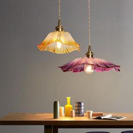 Pendant Lamps Nordic Restaurant Flower Light Modern Coffee Shop Lamp Bedroom Bedside Bar Fresh E27 Hang