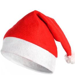 1200pcs Christmas Santa Claus Hats MerryXmas Caps Cap Party Hat For Santa-Claus Costume Christmas-Decoration Kids or Adult Head Circumference Size 56-58cm FedEx/DHL