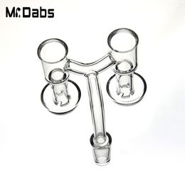 Double Head Terp Vacuum Banger Smoking Accessories High Qualit with Beveled Edge 10mm 14mm 19mm Clear Joint Fit 3 Pearls for Glass Bongs Dab Rigs 834 835