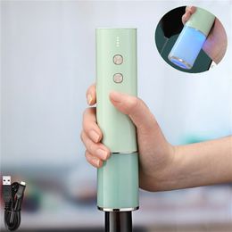 Electric Wine Opener with USB Charging Cable Rechargeable Automatic Corkscrew Creative Wine Jar Opener Suit for Home Use 210817