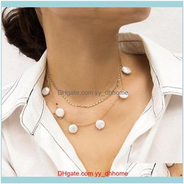 Necklaces & Pendants Jewelryboho Fashion Women Imitation Pearls Choker Necklace Wedding Multilayer White Irregular Tassel Beads Chain Jewelr