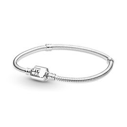 NEW 2021 100% 925 Sterling Silver Snake Chain Bracelet Fit DIY Original Fshion Jewellery Gift 123