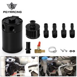 PQY - Universal Billet Aluminium Baffled Oil Catch Can Tank with Breather Philtre Engine Mini Oil Separator PQY-TK92