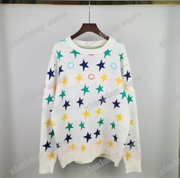 21ss Designers Sweaters luxury Mens Womens Jacquard Colour five-pointed star Man Paris Fashion Tee Top Quality Tees Street long Sleeve luxurys yellow