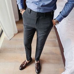 Fashion Men Suit Pants Casual Business Pants for Men Office Social Trousers Wedding Dress Slim Fit Solid Color Pantalones Hombre 210527