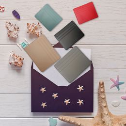 Fashion slim minimalist wallet PU leather thin card holder student card holder candy Colour bank multi-slot card holder