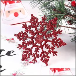 Christmas Festive Supplies Home & Gardenchristmas Decorations 12Pcs 4 Colours Plastic Fake Snowflake Party Hanging Pendants Year Xmas Tree Or