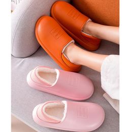 Slippers Plus Size Indoor Plush Ladies 27-44 Waterproof Warm Non Slip Adults Thick Shoes In Winter