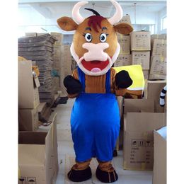 Halloween Cow Mascot Costume High quality Cartoon Cattle theme character Christmas Carnival Adults Birthday Party Fancy Outfit
