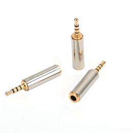 Connectors Gold 2.5 mm Males to 3.5 mm Female audio Stereo Adapter Plug Converter Headphone jack