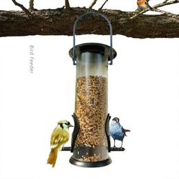 Other Bird Supplies Feeder Hanging Classic Tube Feeders Plastic And Metal Hanger Water Resistant For Attracting Birds Outdoors Garden