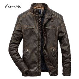 DIMUSI Winter Leather Jackets Mens Casual Warm Motorcycle Leather Jackets Men Slim Fit Biker Padded Leather Coats Clothing 3XL Y1122