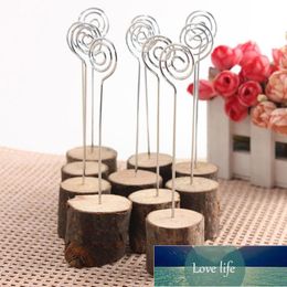 10Pcs Rustic Wooden Photo Clip Memo Name Card Base Holder Memo Picture Frame Table Number Stand Clip Wedding Party Supplies Factory price expert design Quality