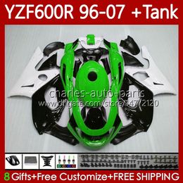 Fairings +Tank For YAMAHA YZF600R Thundercat YZF 600R 600 R 96 97 98 99 00 01 02 07 Body 86No.129 Green white blk YZF-600R 1996 2003 2004 2005 2006 2007 YZF600-R 96-07 Bodywork