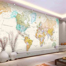 Custom Any Size Mural Wallpaper 3D Stereo World Map Fresco Living Room Office Study Interior Decor Wallpaper Papel De Parede 3D 210722