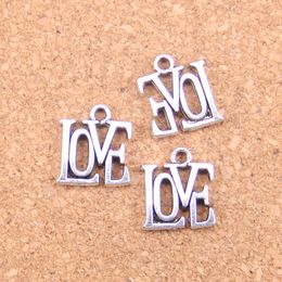 109pcs Antique Silver Bronze Plated love Charms Pendant DIY Necklace Bracelet Bangle Findings 15*13mm