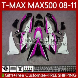 Body Kit For YAMAHA TMAX MAX 500 XP500 MAX-500 T 2008-2011 Bodywork 107No.107 TMAX-500 TMAX500 T-MAX500 White pink 2008 2009 2010 2011 MAX500 08 09 10 11 OEM Fairing