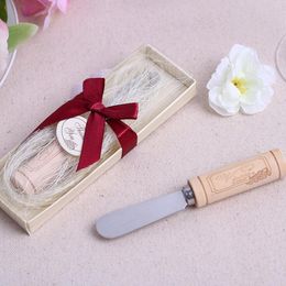 Stainless Steel Spreader with Wood Handle Butter Knife Wedding Favors and Gifts Baby Shower Favors with Box