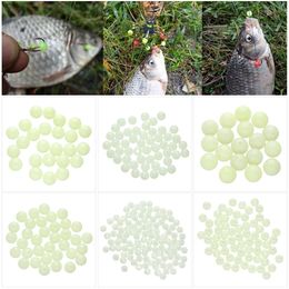 100Pcs 3mm-18mm Luminous Beads Round Float Stoppers Balls Light Glowing Fishing Space Beans For Fishing Accessories Set