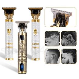 T9 Electric Hair Trimmer Cordless Shaver Beard for Men 0mm Barber Cutting Machine For 220106