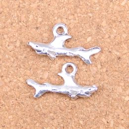 109pcs Antique Silver Bronze Plated shark fish Charms Pendant DIY Necklace Bracelet Bangle Findings 24*12mm