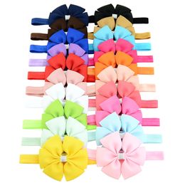 Baby Headbands Cute Ribbon Bow bands for Girls Children Hair Accessories Kids Toddler Elastic Hairband Princess Headdress 20 Colors KHA58