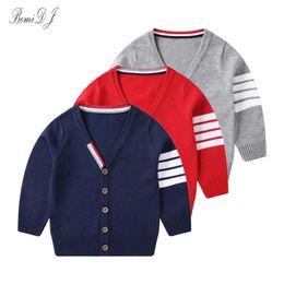 2021 Autumn Baby Boy Sweater Toddler Girl V-Neck Jumper Knitwear Long-Sleeve Cotton Cardigans Children Clothes Kids Sweater Coat Y1024