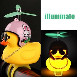 Luminous Standing Duck Ring Horn with Helmet Broken Wind Small Yellow Duck Road Bike Motor Helmet Riding Cycling Accessories