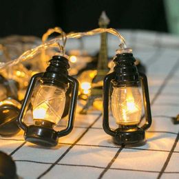 Kerosene Bottle Light String LED Fairy Garland Lantern String Battery Powered Lights Guirlande Exterieur Solaire Slinger Outdoor Y0712