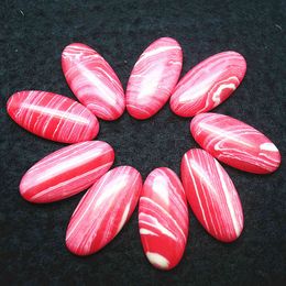 7pcs gem cabochons rhodonite stone nature carnelian oval shape 15x30mm loose beads findings women pendants accessories