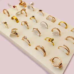 24 Pcs/Lot Stainless Steel 316L Fashion Fancy Rings Whole Mix Styles For Women Or Girls And Men