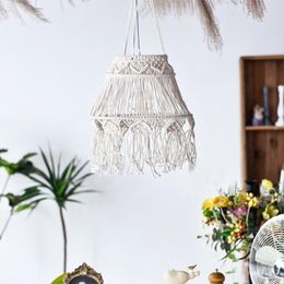 Lamp Covers & Shades Hand-woven Lampshade Bohemian Lantern Shade Creative Tassel Hanging Cover For Home Bedroom Wedding Po (N